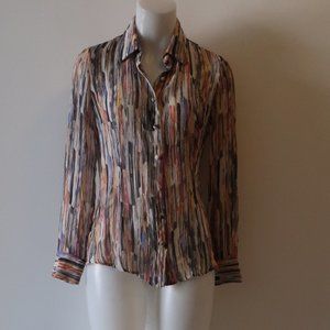 MIELE MULTICOLOR SEMI-SHEER BLOUSE  PS *